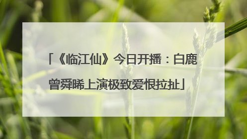 《临江仙》今日开播：白鹿曾舜晞上演极致爱恨拉扯