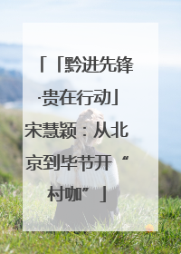 「黔进先锋·贵在行动」宋慧颖：从北京到毕节开“村咖”