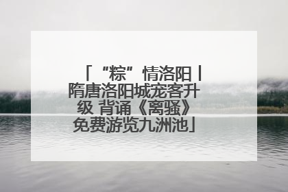 “粽”情洛阳丨隋唐洛阳城宠客升级 背诵《离骚》免费游览九洲池