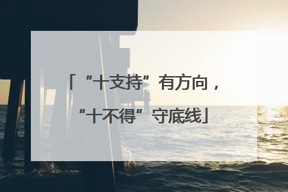 “十支持”有方向，“十不得”守底线