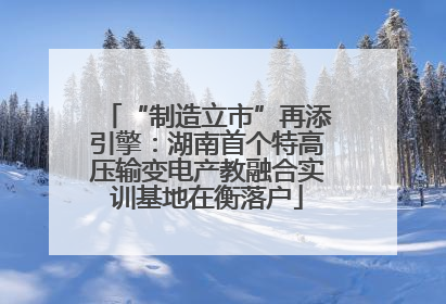 “制造立市”再添引擎：湖南首个特高压输变电产教融合实训基地在衡落户