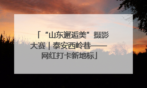 “山东邂逅美”摄影大赛｜泰安西岭巷——网红打卡新地标