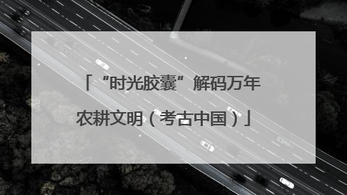“时光胶囊”解码万年农耕文明（考古中国）