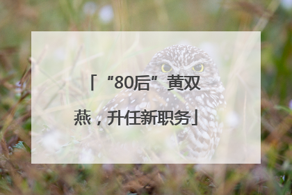 “80后”黄双燕，升任新职务