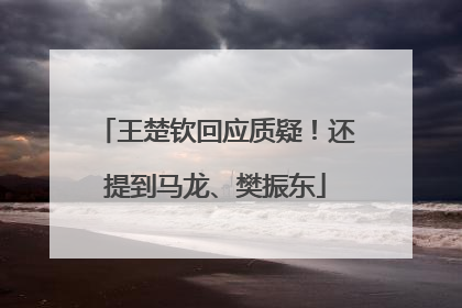 王楚钦回应质疑！还提到马龙、樊振东