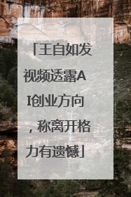 王自如发视频透露AI创业方向，称离开格力有遗憾