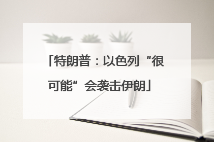 特朗普：以色列“很可能”会袭击伊朗