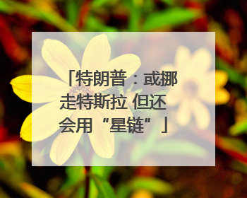 特朗普：或挪走特斯拉 但还会用“星链”