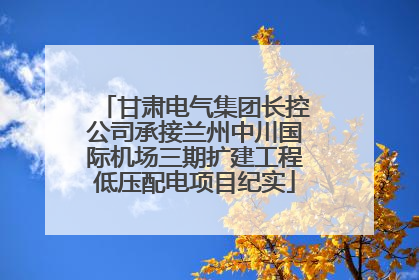 甘肃电气集团长控公司承接兰州中川国际机场三期扩建工程低压配电项目纪实
