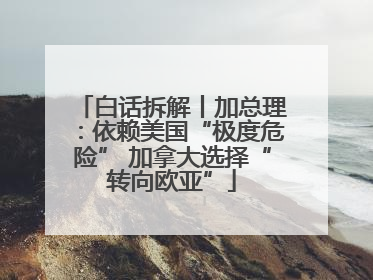 白话拆解丨加总理：依赖美国“极度危险” 加拿大选择“转向欧亚”