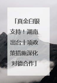 真金白银支持！湖南出台十项政策措施深化对德合作