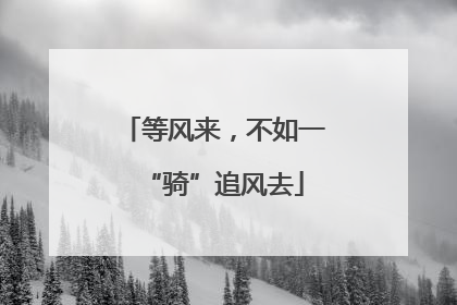 等风来，不如一“骑”追风去
