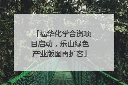 福华化学合资项目启动，乐山绿色产业版图再扩容