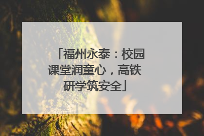 福州永泰：校园课堂润童心，高铁研学筑安全