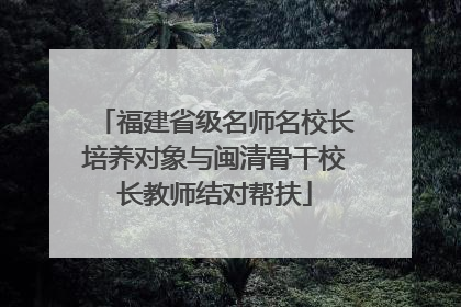 福建省级名师名校长培养对象与闽清骨干校长教师结对帮扶