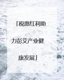 税惠红利助力彭艾产业健康发展