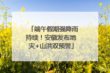 端午假期强降雨持续！安徽发布地灾+山洪双预警