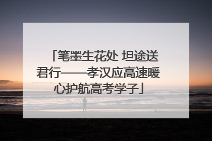 笔墨生花处 坦途送君行——孝汉应高速暖心护航高考学子