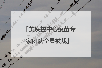 美疾控中心疫苗专家团队全员被裁