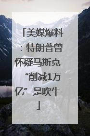 美媒爆料：特朗普曾怀疑马斯克“削减1万亿”是吹牛