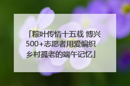 粽叶传情十五载 博兴500+志愿者用爱编织乡村孤老的端午记忆