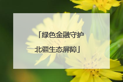 绿色金融守护北疆生态屏障