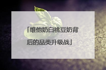 维他奶白桃豆奶背后的品类升级战