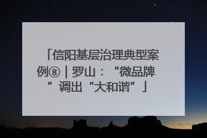 信阳基层治理典型案例⑧｜罗山：“微品牌”调出“大和谐”