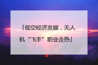 低空经济发展，无人机“飞手”职业走热