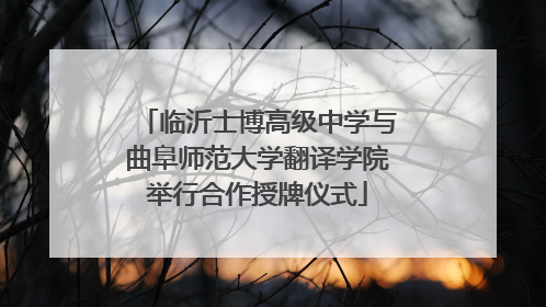 临沂士博高级中学与曲阜师范大学翻译学院举行合作授牌仪式
