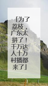 为了荔枝，广东太拼了！千万达人十万村播都来了
