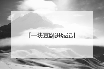 一块豆腐进城记