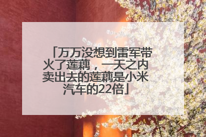 万万没想到雷军带火了莲藕，一天之内卖出去的莲藕是小米汽车的22倍