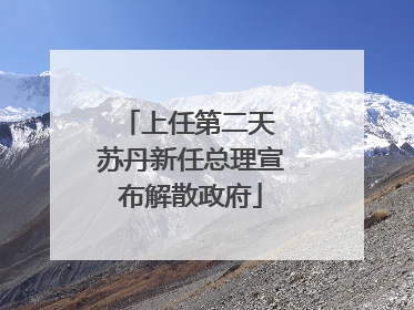 上任第二天 苏丹新任总理宣布解散政府