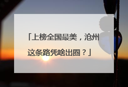 上榜全国最美，沧州这条路凭啥出圈？