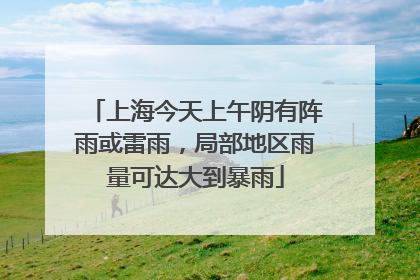 上海今天上午阴有阵雨或雷雨，局部地区雨量可达大到暴雨