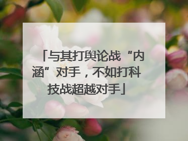 与其打舆论战“内涵”对手，不如打科技战超越对手