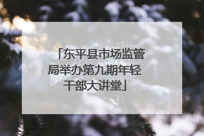 东平县市场监管局举办第九期年轻干部大讲堂