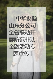 中华财险山东分公司全省联动开展防范非法金融活动专题宣传