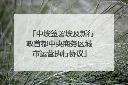 中埃签署埃及新行政首都中央商务区城市运营执行协议
