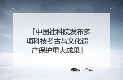 中国社科院发布多项科技考古与文化遗产保护重大成果