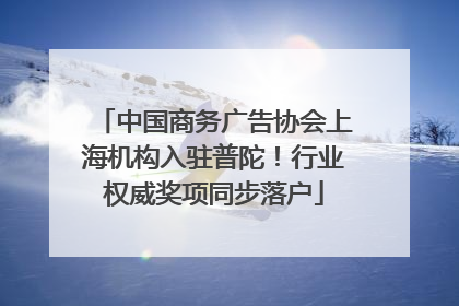 中国商务广告协会上海机构入驻普陀！行业权威奖项同步落户
