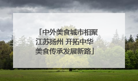 中外美食城市相聚江苏扬州 开拓中华美食传承发展新路
