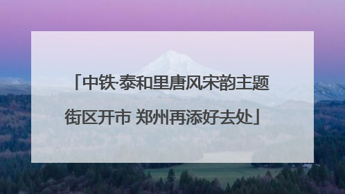 中铁·泰和里唐风宋韵主题街区开市 郑州再添好去处