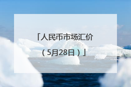 人民币市场汇价（5月28日）