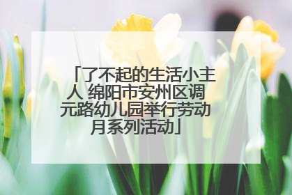 了不起的生活小主人 绵阳市安州区调元路幼儿园举行劳动月系列活动
