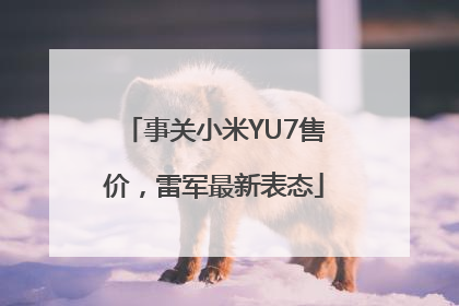 事关小米YU7售价，雷军最新表态