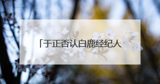 于正否认白鹿经纪人是自己表妹：不会跟同事做朋友，不会让亲友介入到我的工作