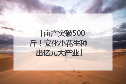 亩产突破500斤！安化小花生种出亿元大产业