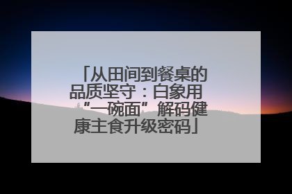 从田间到餐桌的品质坚守：白象用“一碗面”解码健康主食升级密码